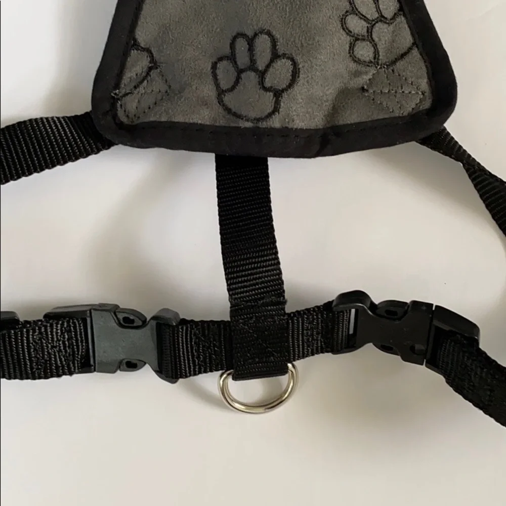 Dog Harness Fleece Gray Black size Large